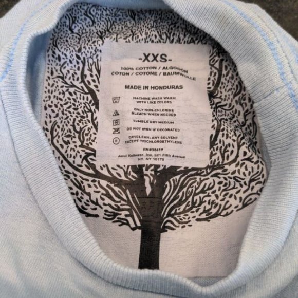 Anvil Knitware Set of 2 blue t shirts for crafting design sizes XXS 9 and 12 m - Picture 5 of 5